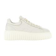 Hogan Ivory Läder Sneakers med H-ränder White, Dam