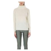 Hinnominate Mohair High-Neck Sweater i Vit White, Dam