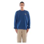 Lacoste Mysig Fleece Sweatshirt i HBM Blue, Herr