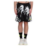 Barrow Tropiska Palms Print Shorts Black, Herr