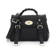 Mulberry Miniväska i grained läder med flätat handtag Black, Dam