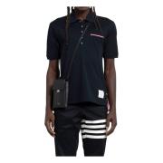 Thom Browne Marinblå Merceriserad Piqué Polo Shirt Blue, Herr