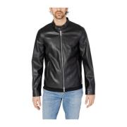 Armani Exchange Svart Polyester Vårjacka Herrkollektion Black, Herr