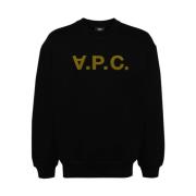 A.p.c. Svart Khaki Oversize Sweatshirt Black, Herr