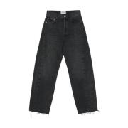 Agolde Högmidjade svarta smala jeans Black, Dam