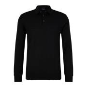 Joop! Svart Merinoull Polo Stil Tröja Black, Herr