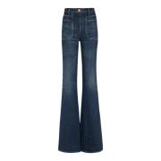 Balmain Utställda denim jeans Blue, Dam