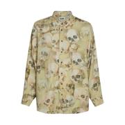 Magliano Skull Print Löst Beige Skjorta Multicolor, Herr