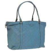 Gucci Vintage Pre-owned Laeder totevskor Blue, Dam