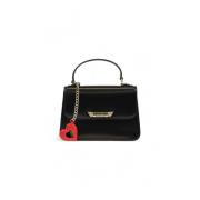 Love Moschino Modern polyuretan damväska kollektion Black, Dam