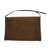 Laurence Bras Brun Mocka Clutch Väska Brown, Dam