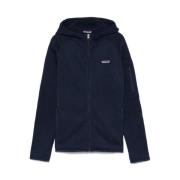 Patagonia Räfflad Textur Hoody med Dragkedja Blue, Dam