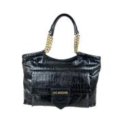 Moschino Svart Shopper Väska Stilfull Glamour Black, Dam