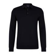 Joop! Mörkblå ull polo tröja Black, Herr