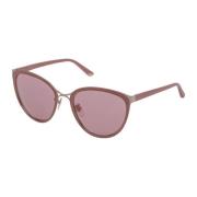 Nina Ricci Rosa Acetat Solglasögon Rosa Spegel Guld Pink, Dam