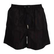 Dolce & Gabbana Logo Simshorts Svart Boxer Stil Black, Dam