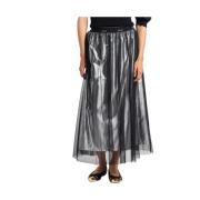 Liu Jo Blankt Silver Midi Kjol Gray, Dam