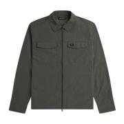 Fred Perry Herr Zip Overshirt Jacka Green, Herr