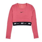 Nike Sportig Crop Långärmad T-shirt Pink, Dam