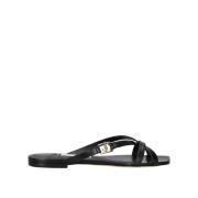 Jimmy Choo Platta sandaler för kvinnor Black, Dam