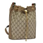 Gucci Vintage Pre-owned Canvas axelremsvskor Beige, Dam