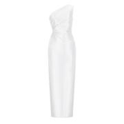 Solace London Vit Satin Enaxlad Klänning White, Dam