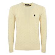 Polo Ralph Lauren Vit Kabelstickad Tröja White, Herr