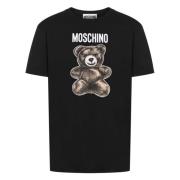 Moschino Svart Crew Neck T-shirt med Teddy Bear Logo Black, Herr