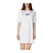 Love Moschino Bomull Kort Klänning Vår/Sommar Kollektion White, Dam