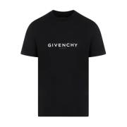 Givenchy Svart bomulls-T-shirt med logotyp Black, Herr