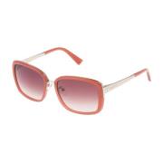 Nina Ricci Rosa Acetat Solglasögon med Brun Gradient Pink, Dam