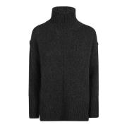 Forte Forte Grå Turtleneck Tröja Aw24 Gray, Dam