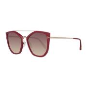 Tom Ford Burgundy Aviator Solglasögon med Spegelgradientlinser Red, Da...