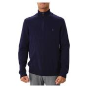 Polo Ralph Lauren Marin Stickad Halvzip Tröja Blue, Herr