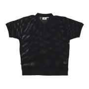 Obey Svart Mesh Polo Herr Kortärmad Black, Herr