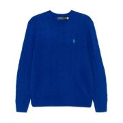 Polo Ralph Lauren Blå Ull Kashmir Sweatshirt Aw24 Blue, Herr