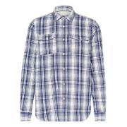 Scotch & Soda Rutig Flanellskjorta för Regular Fit Blue, Herr