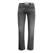 Guess Svarta Slim Fit Jeans med Tvättad Effekt Black, Herr