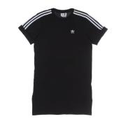 Adidas Svart Tee Klänning med Ribbad Crew Hals Black, Dam