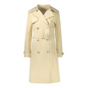 Guess Beige Trench med långa ärmar och bälte Beige, Dam