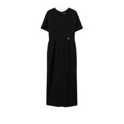 Twinset Elegant Midi Klänning i Polyester Black, Dam