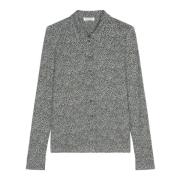 Marc O'Polo Vanlig jerseytryck blus Gray, Dam