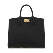 Salvatore Ferragamo Svart läder Studio Handväska Black, Dam