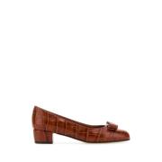 Salvatore Ferragamo Färgglada Läderpumps med 3 cm klack Brown, Dam