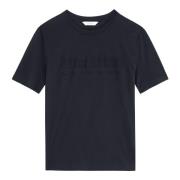 Max Mara Nattblå bomull T-shirt med 3D-logotyp Blue, Herr