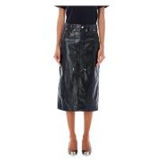 Isabel Marant Étoile Svart Patent Angele Midi Kjol Black, Dam