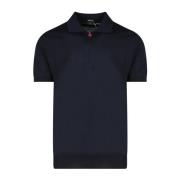 Kiton Italiensk Bomullspolo Blue, Herr