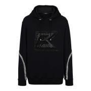 Balmain Broderad hoodie Black, Herr