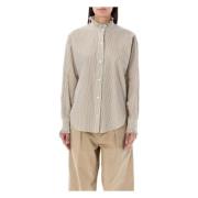 Isabel Marant Étoile Randig Rynkig Hals Bomullsskjorta Beige, Dam