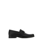 Salvatore Ferragamo Eleganta svarta läderloafers Black, Herr